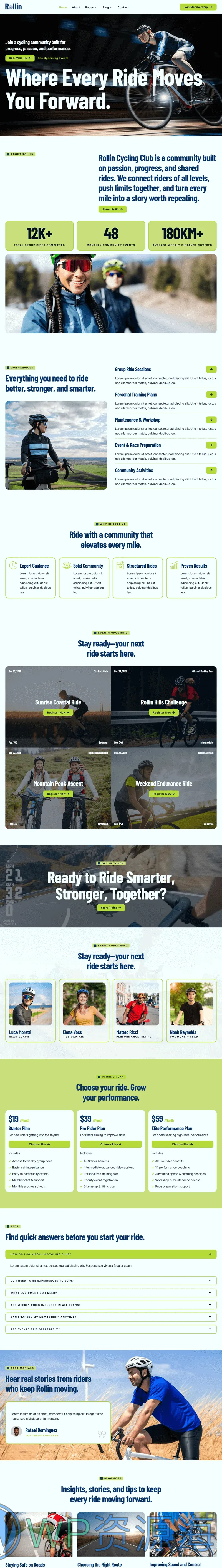 运动/健身 Elementor 模板首页预览