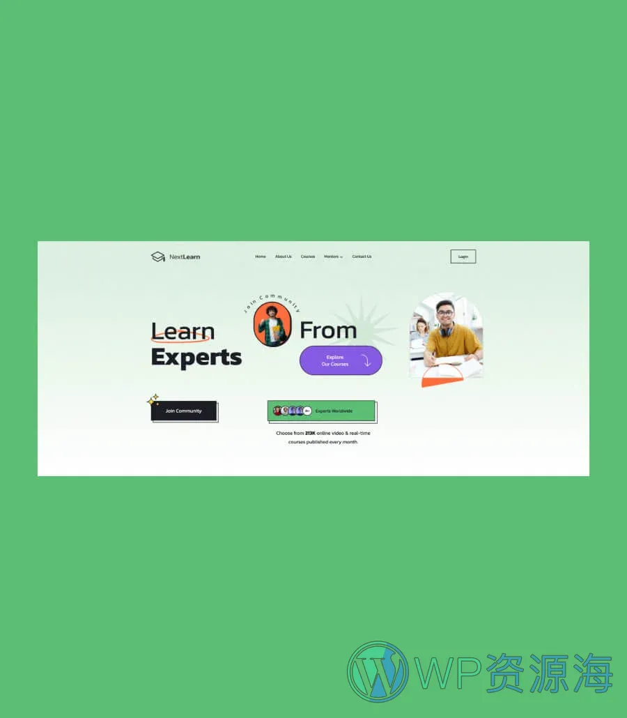 NextLearn Banner Section For Gutenberg
