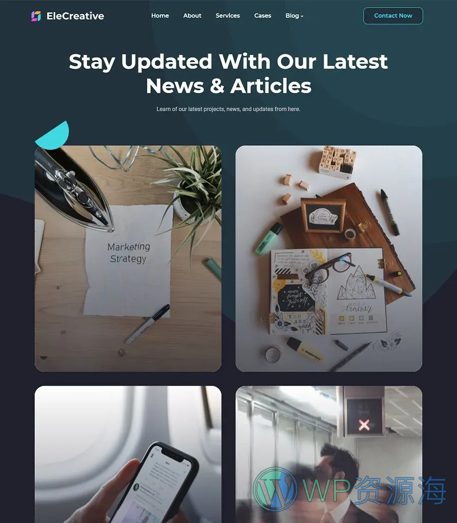 创意机构Elementor网站模板_一键导入快速建站插图4-WP资源海 EleCreative Blog Page