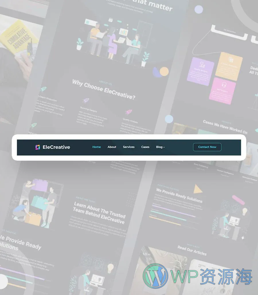 创意机构Elementor网站模板_一键导入快速建站插图10-WP资源海 EleCreative Header