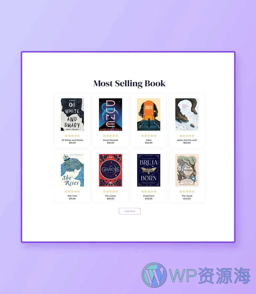 电子书Gutenberg网站模板_一键导入快速建站插图11-WP资源海 Elebook Most Selling Books Section For Gutenberg