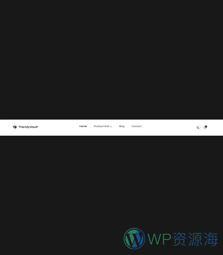 时尚商城Gutenberg网站模板_一键导入快速建站插图10-WP资源海 TrendyVault Header Section For Gutenberg