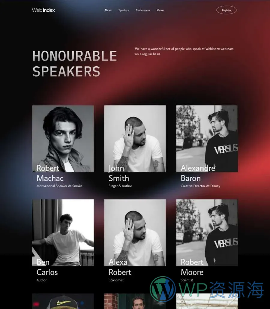 Webindex Speakers Page