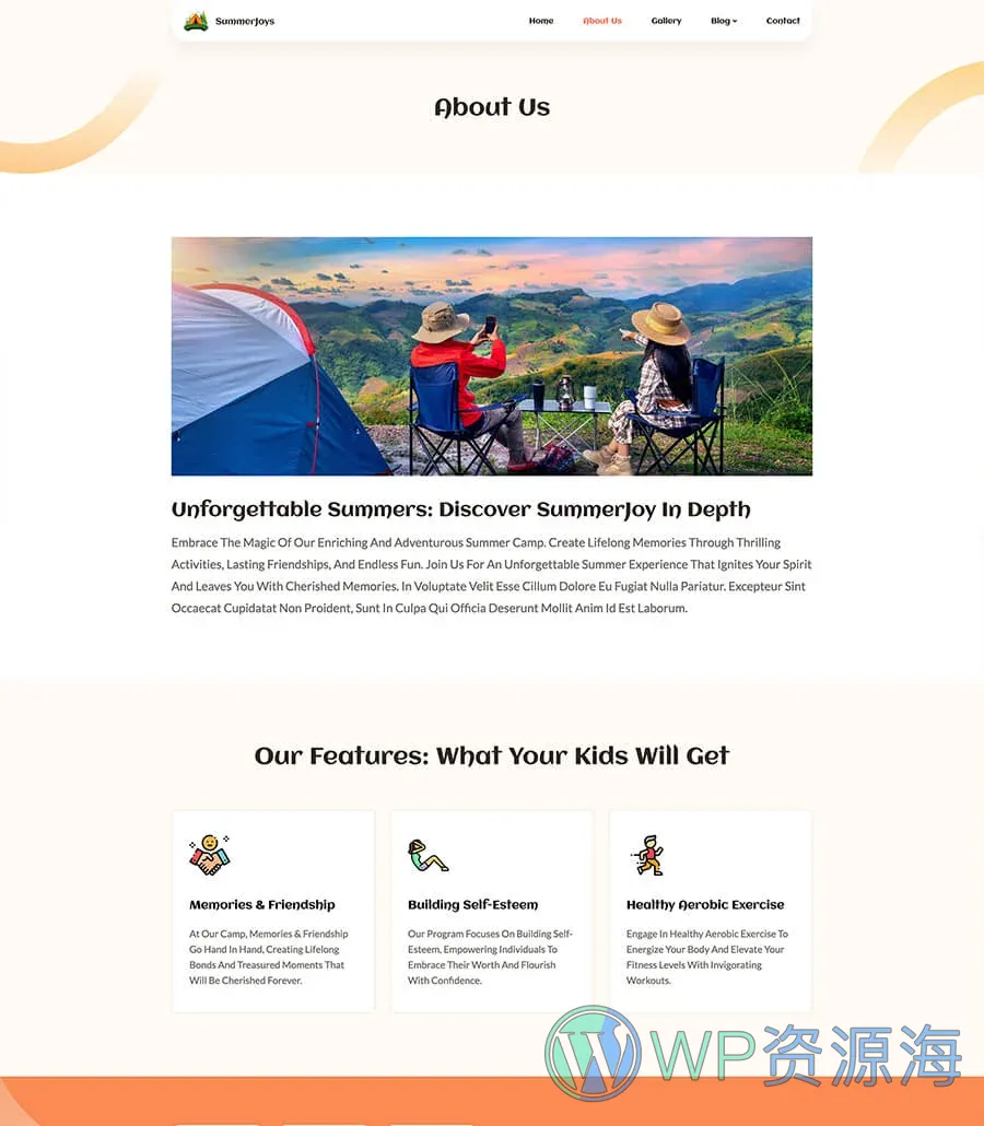 SummerJoy About Us For Gutenberg