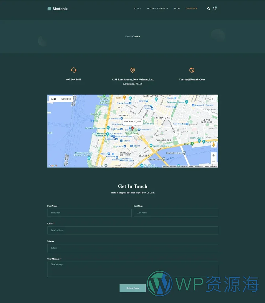 Sketchix Contact Page For Gutenberg
