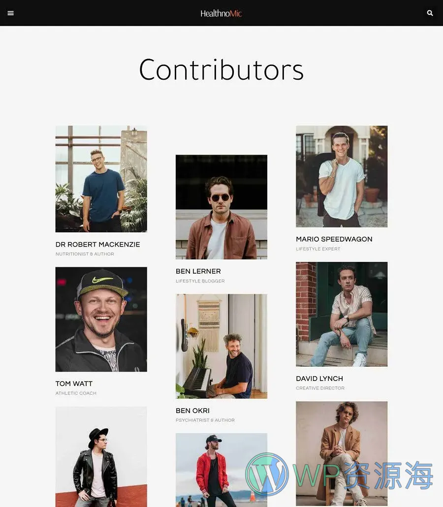 Healthnomic Contributors Page