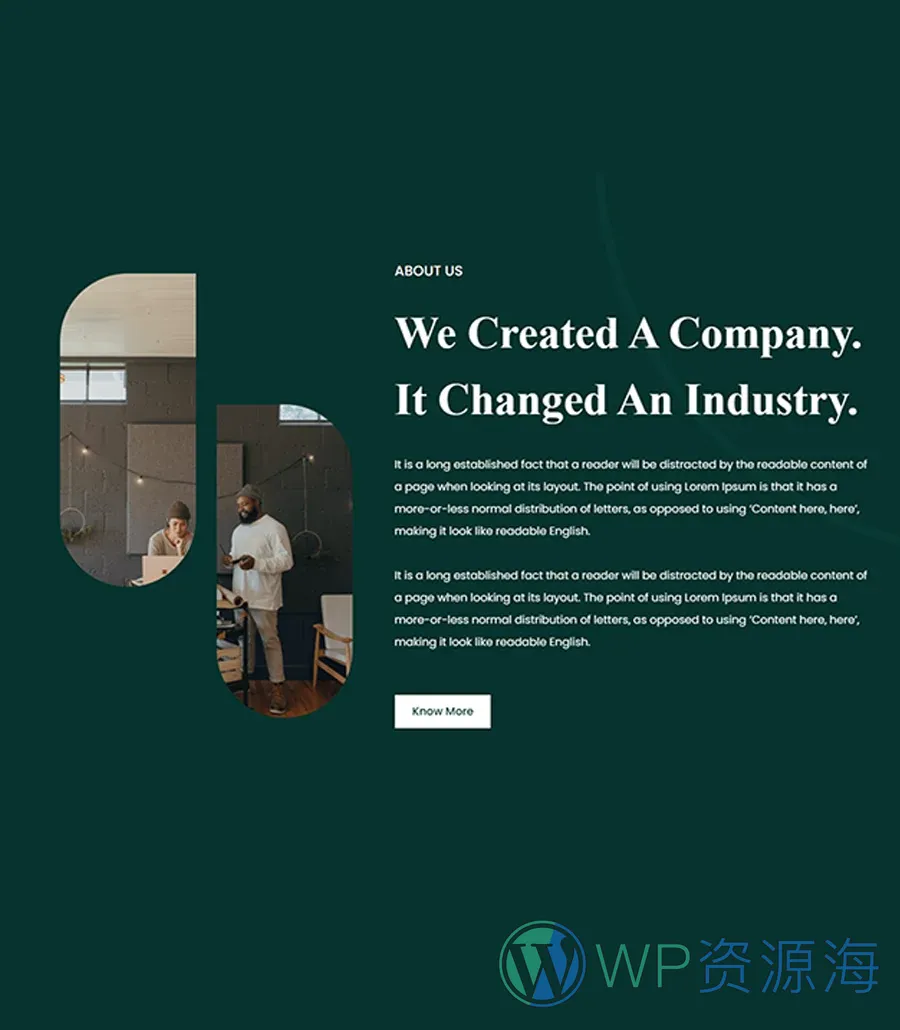 金融科技初创Gutenberg网站模板_一键导入快速建站插图12-WP资源海 Greentech About Section For Gutenberg
