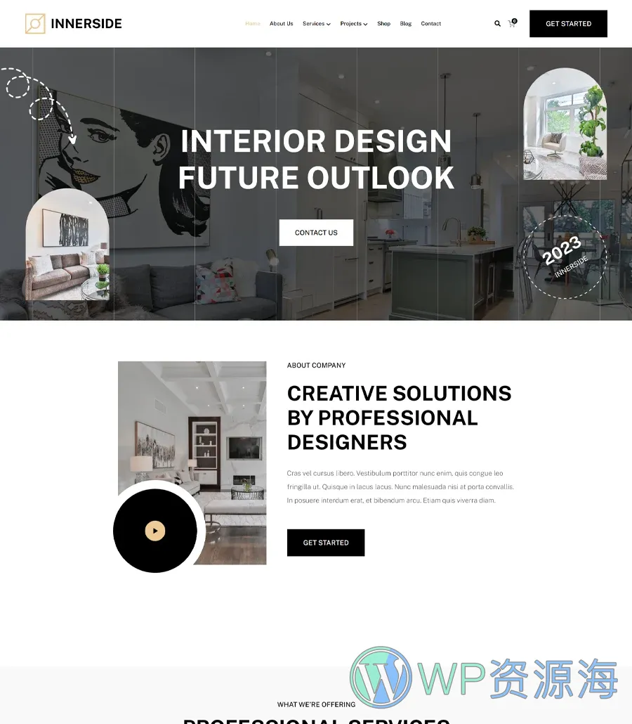 InnerSide Home Page For Gutenberg