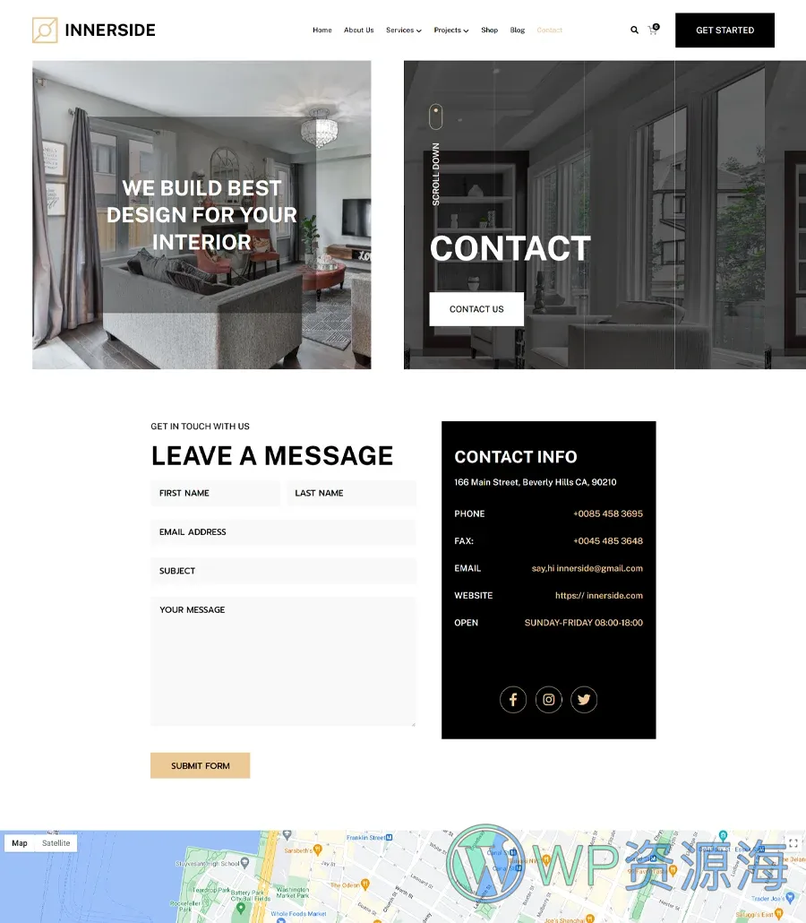 InnerSide Contact Page For Gutenberg