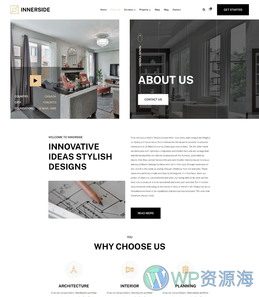 InnerSide About Page For Gutenberg