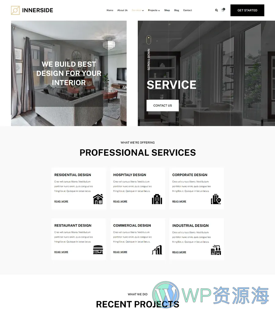 InnerSide Services Page For Gutenberg