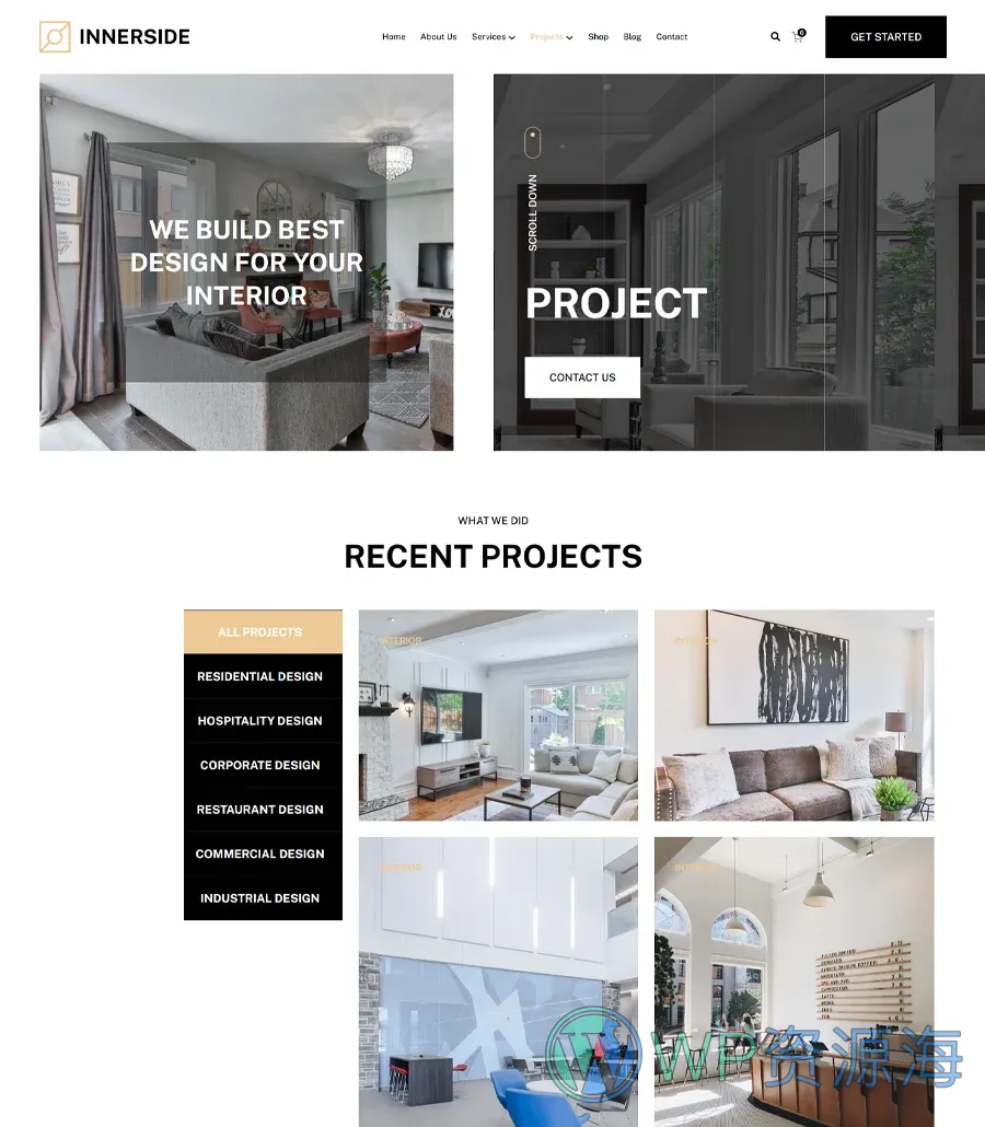 InnerSide Projects Page For Gutenberg