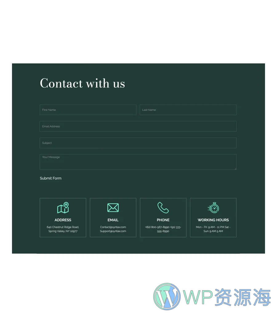 室内植物店Elementor网站模板_一键导入快速建站插图9-WP资源海 eCactus Contact Section