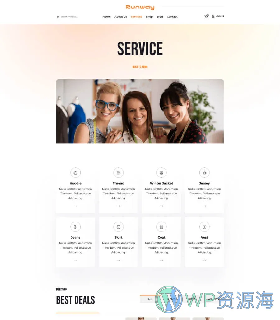 采购站Gutenberg网站模板_一键导入快速建站插图5-WP资源海 Runway Services Page For Gutenberg
