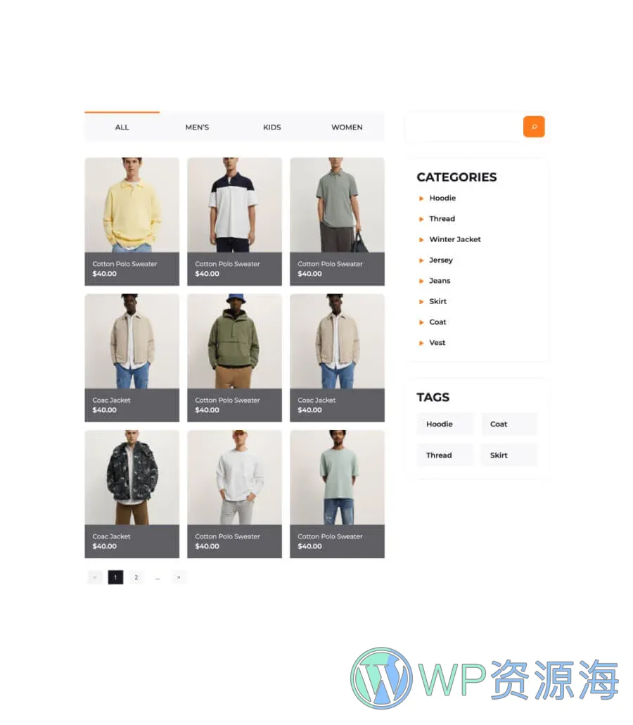采购站Gutenberg网站模板_一键导入快速建站插图12-WP资源海 Runway Products By Category Section For Gutenberg