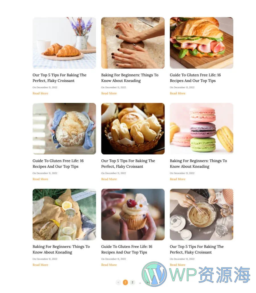 烘焙Gutenberg网站模板_一键导入快速建站插图5-WP资源海 Bready Bake Blog Page For Gutenberg