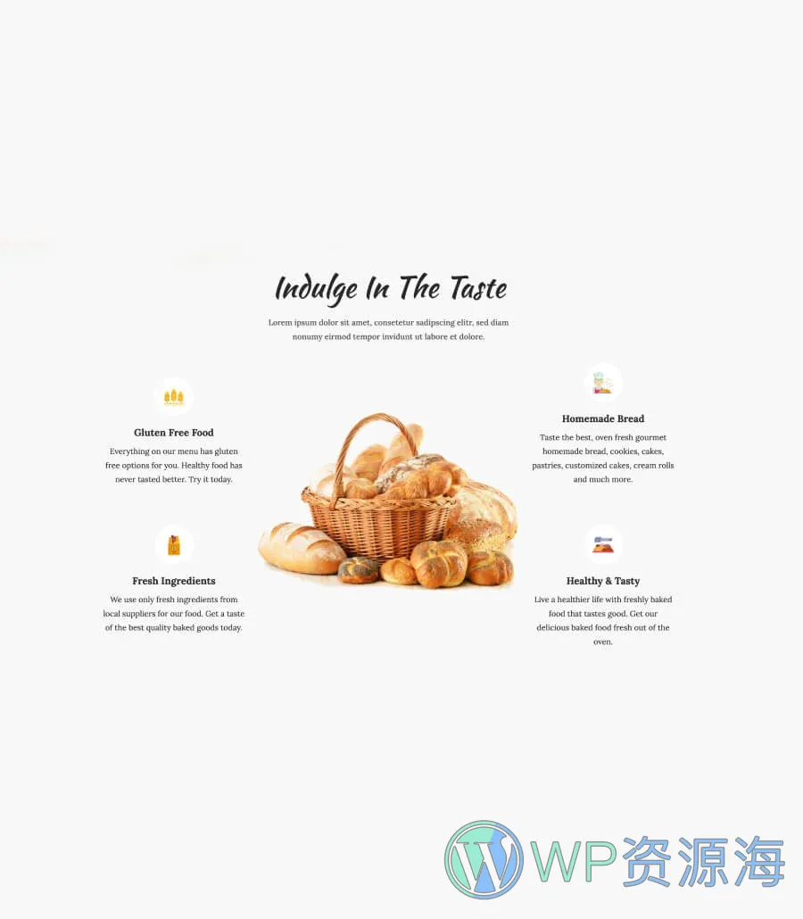 烘焙Gutenberg网站模板_一键导入快速建站插图11-WP资源海 Bready Bake About Section For Gutenberg