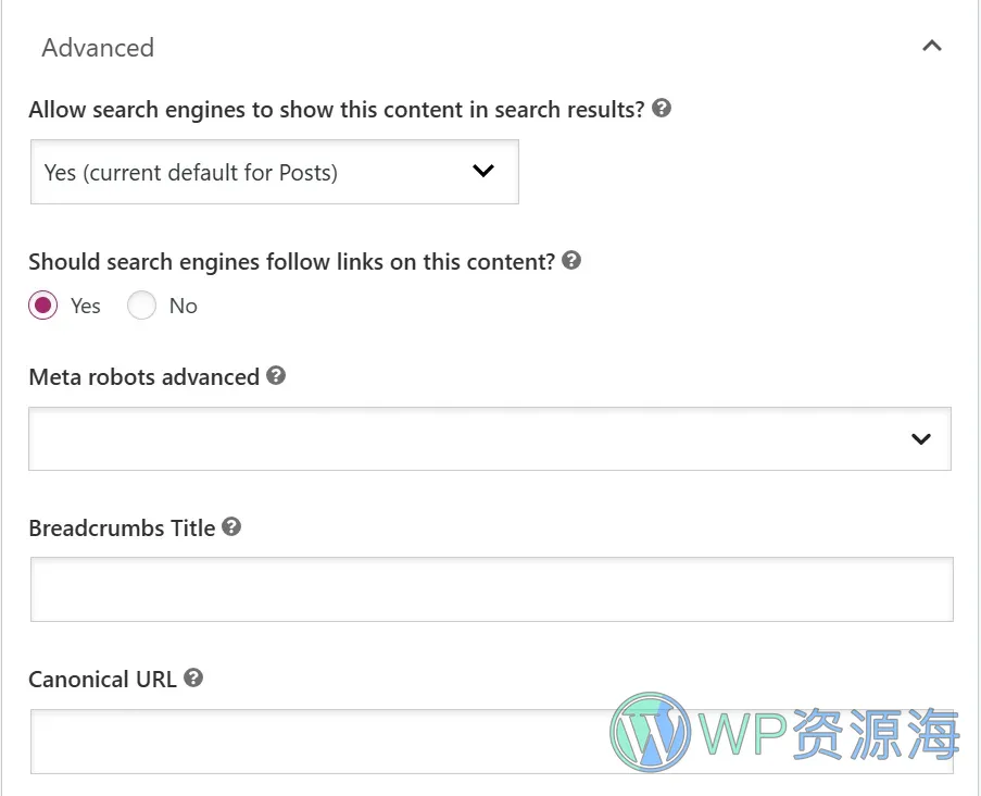 Yoast Woocommerce SEO 商品搜索展示优化 WordPress 插件插图1-WP资源海 Search engine and canonical settings Yoast SEO