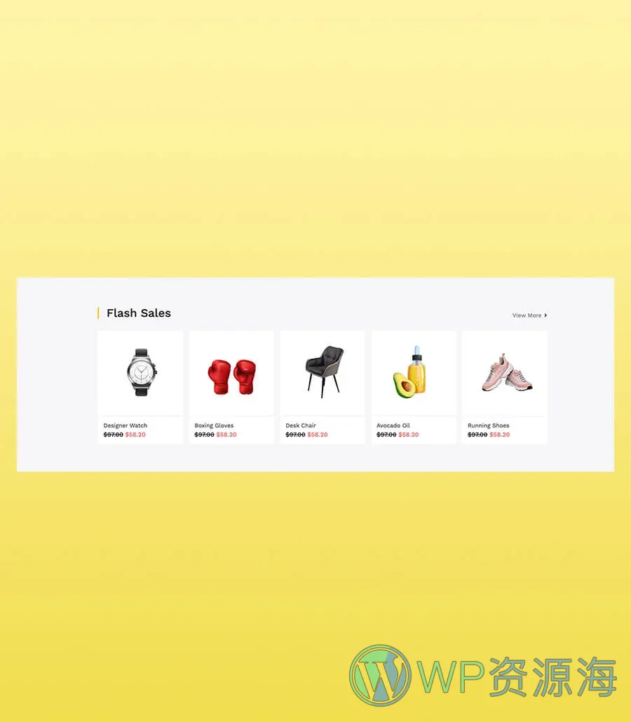 多商户电商Gutenberg网站模板_一键导入快速建站插图10-WP资源海 Bazar Flash Sale Section For Gutenberg
