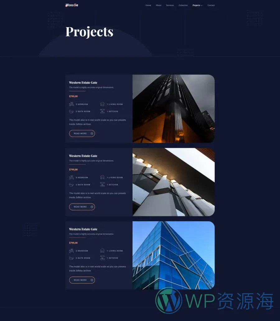 家具商城 一键速建Gutenberg网站模板_一键导入快速建站插图7-WP资源海 Woodie Projects Page For Gutenberg