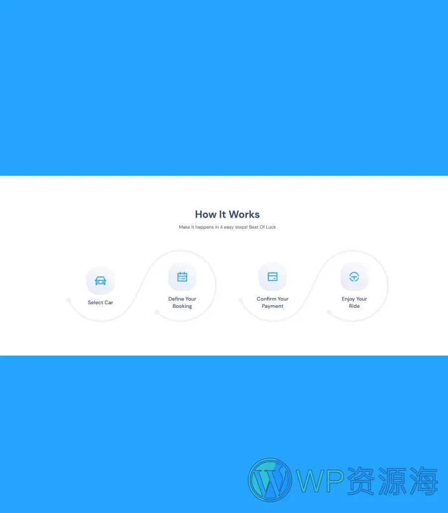 Speedy Rentals How It Works Section For Gutenberg