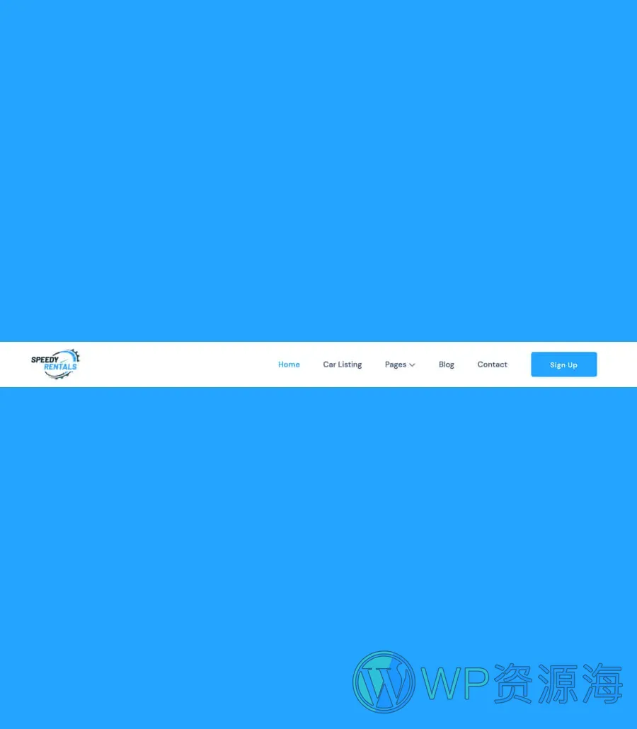 Speedy Rentals Header Section For gutenberg