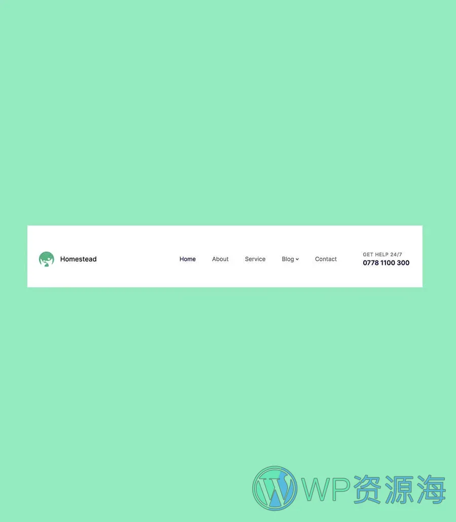老年护理服务Gutenberg网站模板_一键导入快速建站插图10-WP资源海 Homestead Header Section For Gutenberg