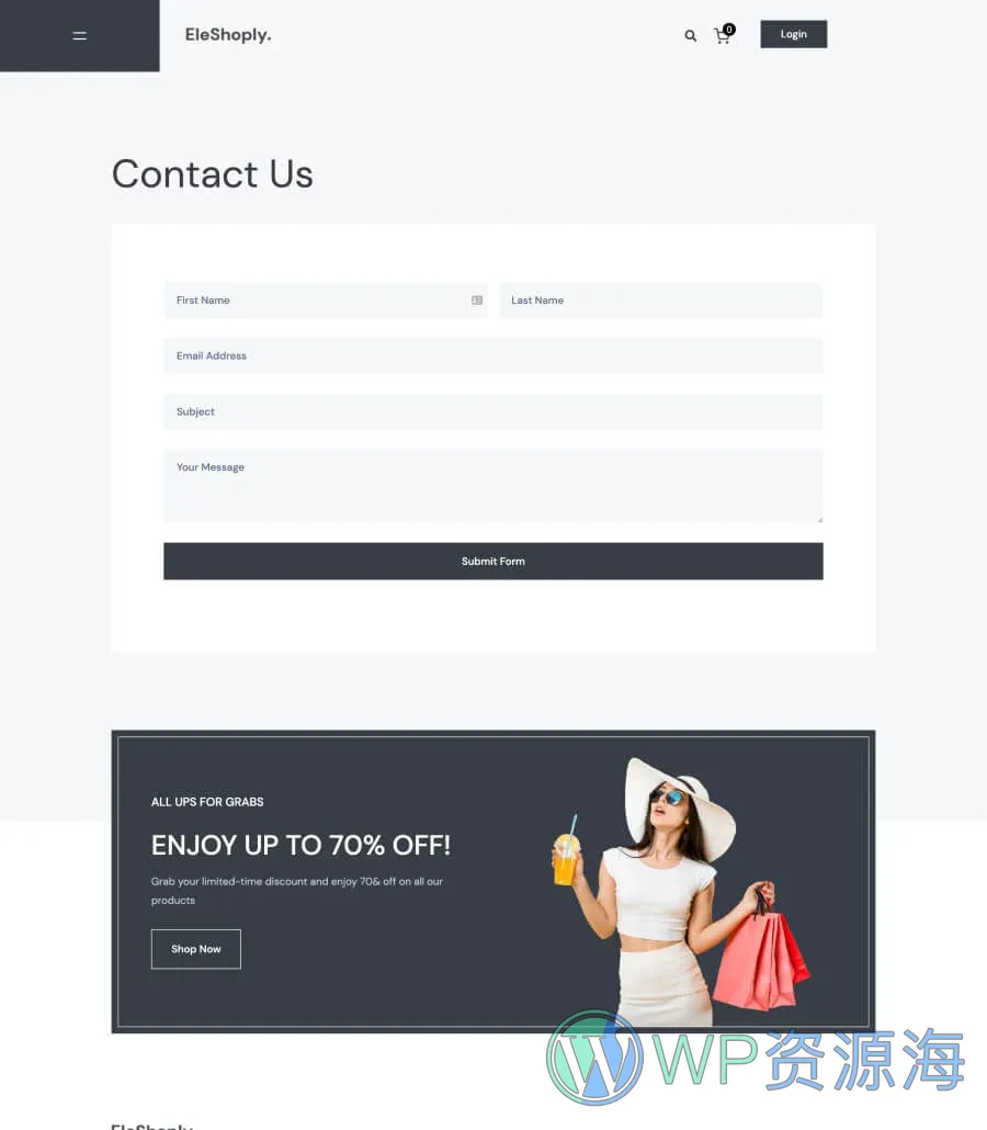 EleShoply Contact Page For Gutenberg