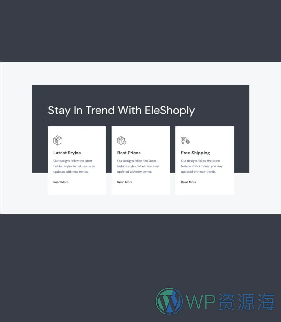 EleShoply Features Section For Gutenberg