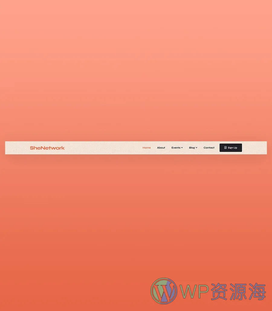 SheNetwork Header Section For Gutenberg