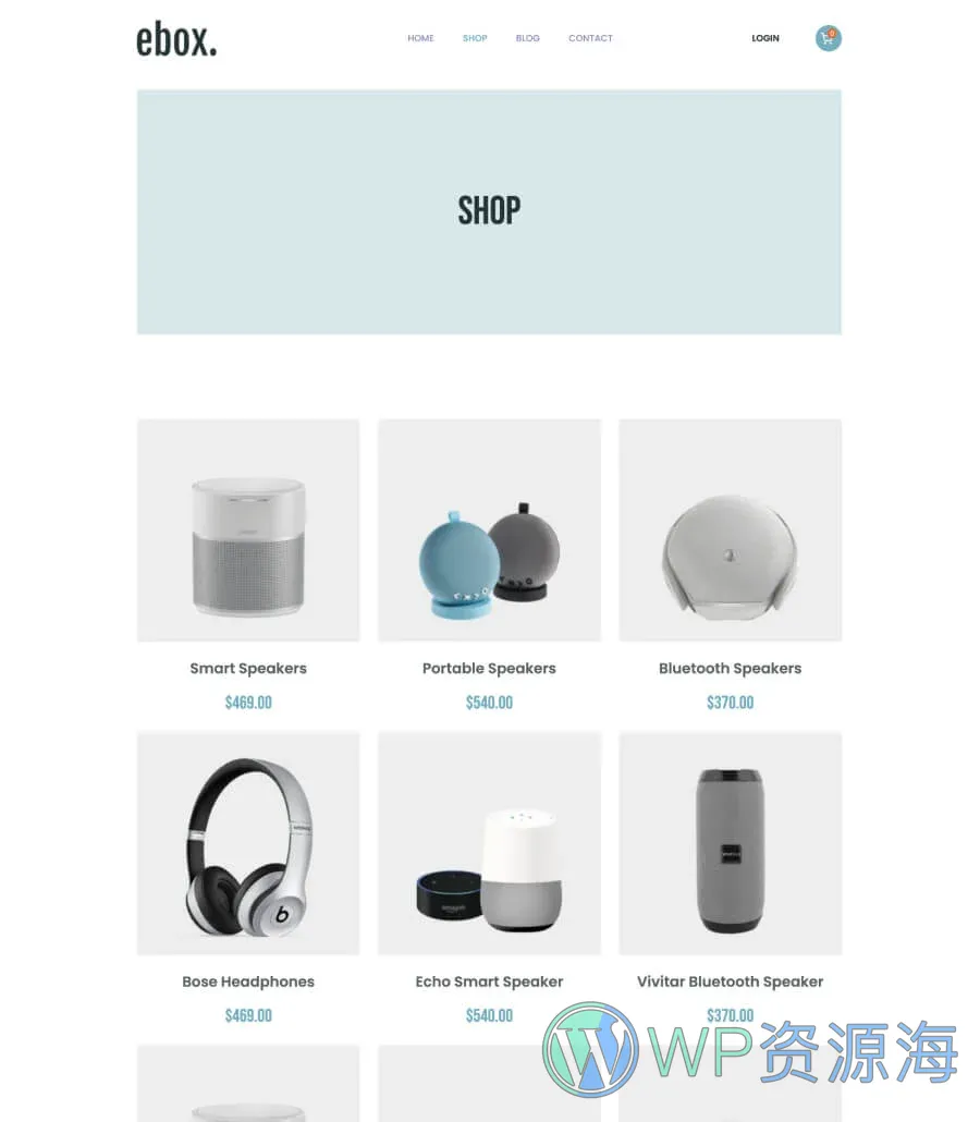 Ebox Shop Page For Gutenberg
