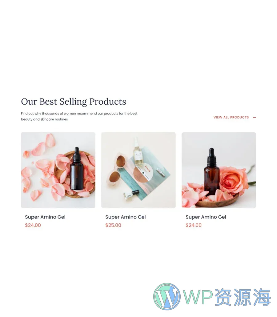 美容化妆品Gutenberg网站模板_一键导入快速建站插图4-WP资源海 BeautyBuy New Collections Section For Gutenberg