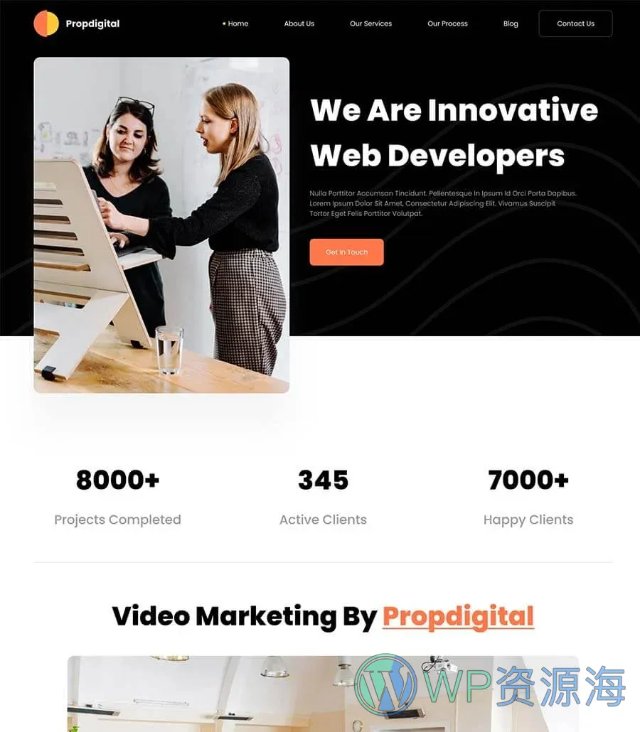 网页开发机构Elementor网站模板_一键导入快速建站插图1-WP资源海 PropDigital Home Page