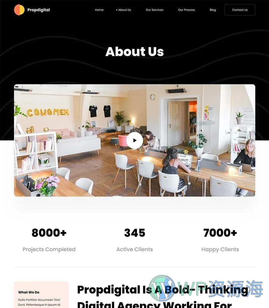 网页开发机构Elementor网站模板_一键导入快速建站插图3-WP资源海 PropDigital About Page