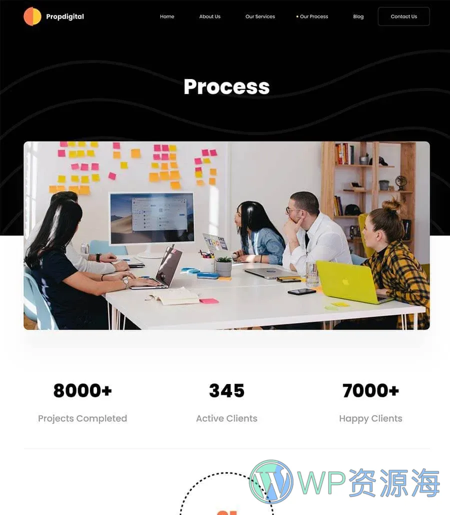 网页开发机构Elementor网站模板_一键导入快速建站插图8-WP资源海 PropDigital Process Page