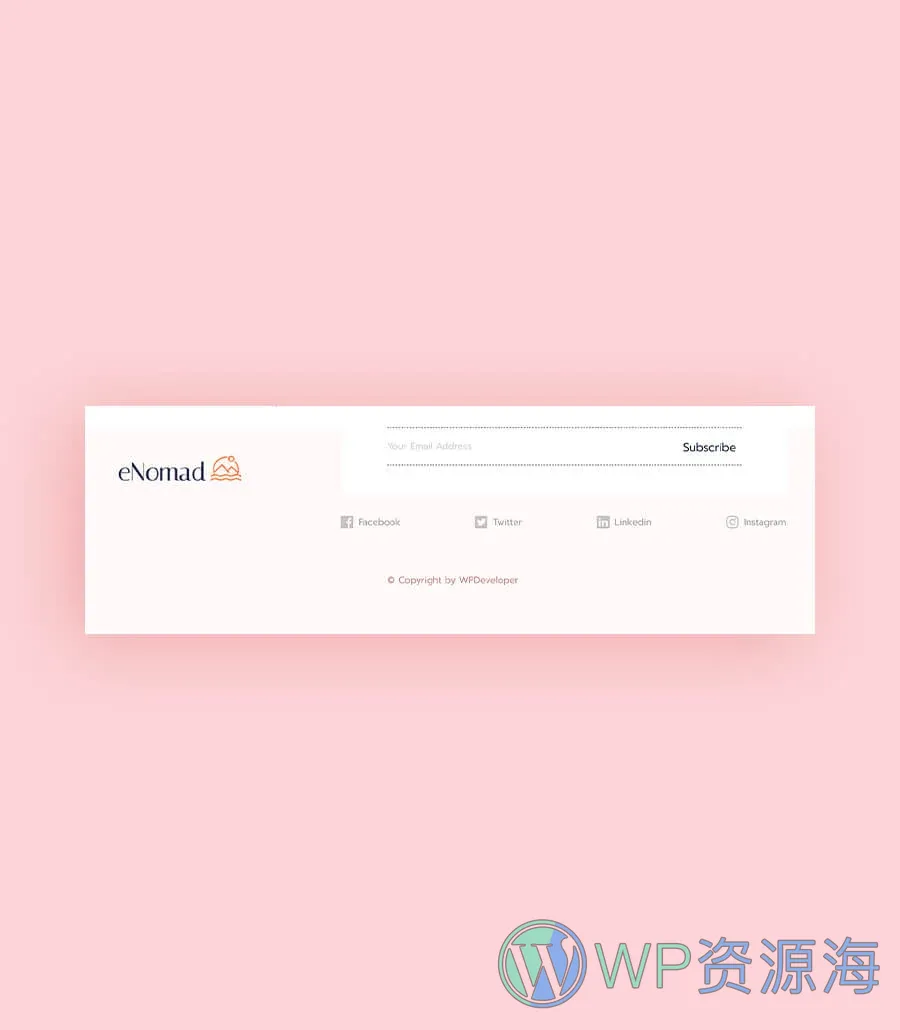 eNomad Footer Section For Gutenberg