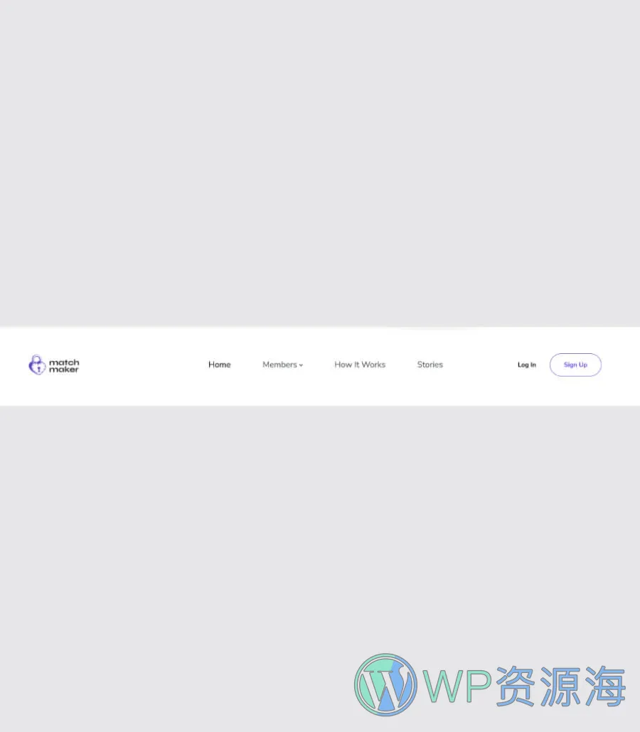 约会交友Gutenberg网站模板_一键导入快速建站插图11-WP资源海 MatchMaker Header Section For Gutenberg