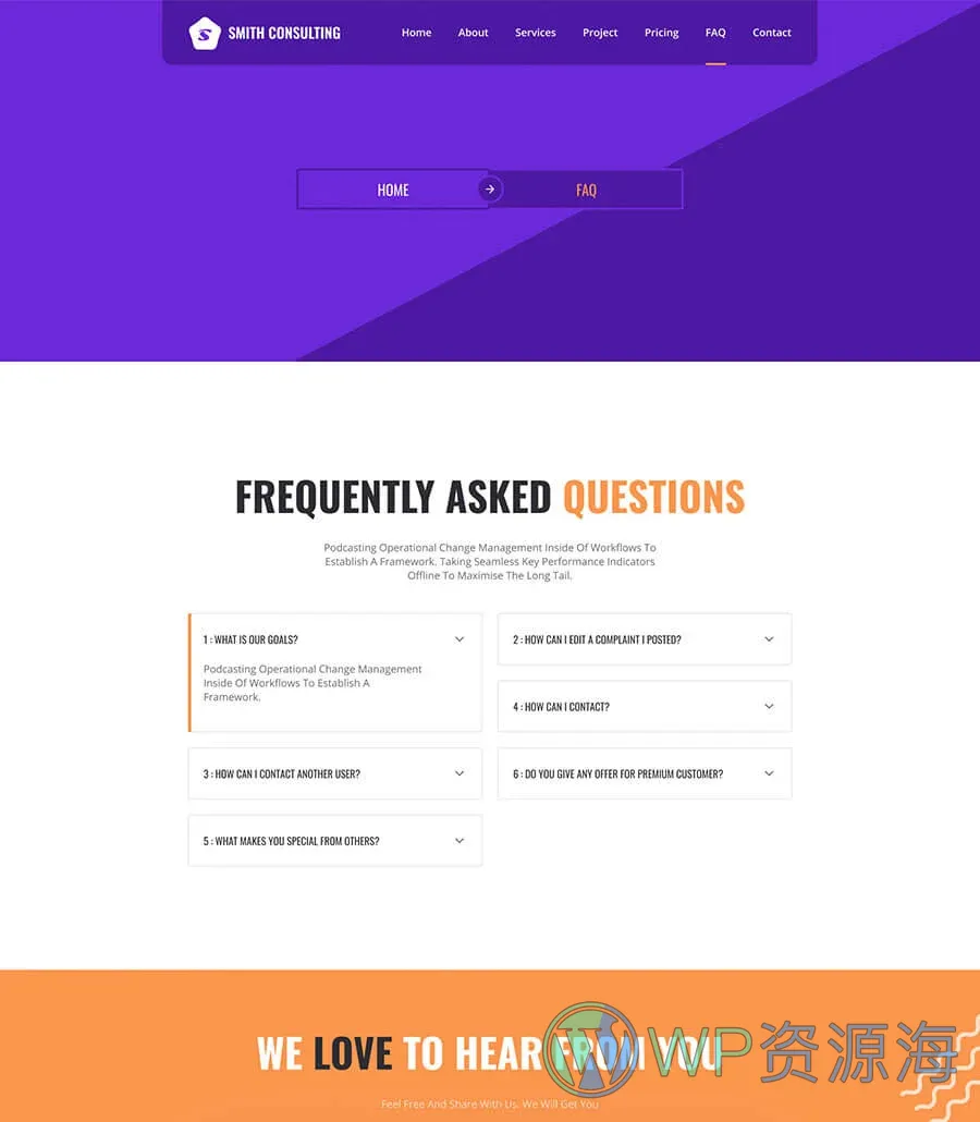 Smith Consulting FAQ Page