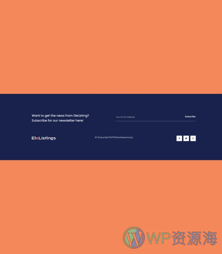 黄页与目录Gutenberg网站模板_一键导入快速建站插图9-WP资源海 EleListings Footer Section For Gutenbreg