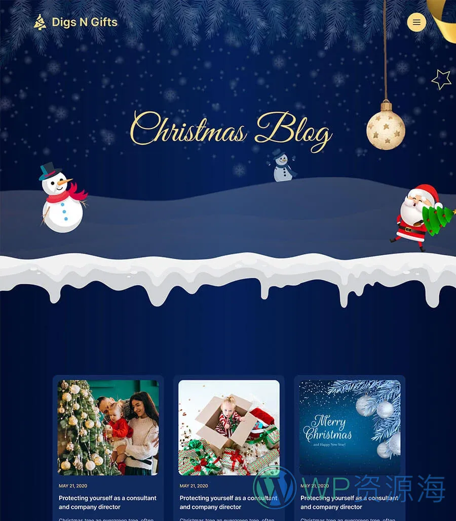 圣诞礼品店Elementor网站模板_一键导入快速建站插图6-WP资源海 Digs N Gifts Blog Page