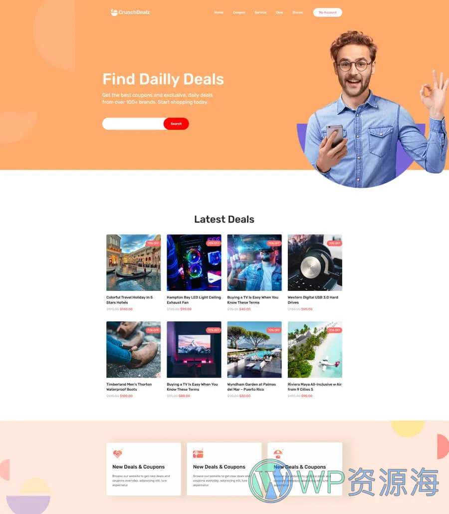 CrunchDealz Landing Page For Gutenberg
