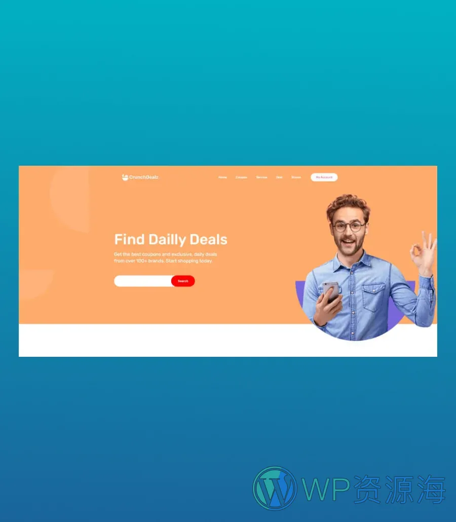 CrunchDealz Hero Section For Gutenberg