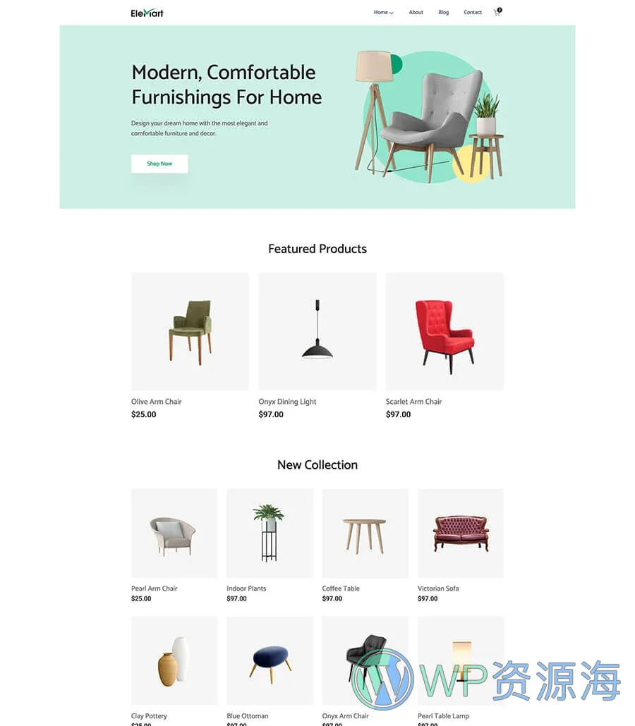 电商Gutenberg网站模板_一键导入快速建站插图7-WP资源海 EleMart Home Furniture For Gutenberg