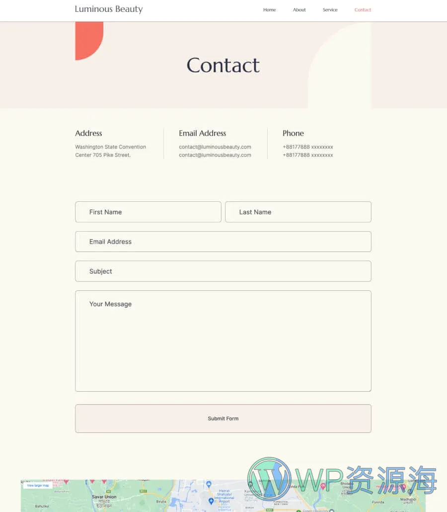美容护肤Gutenberg网站模板_一键导入快速建站插图3-WP资源海 Luminous Beauty About Page For Gutenberg
