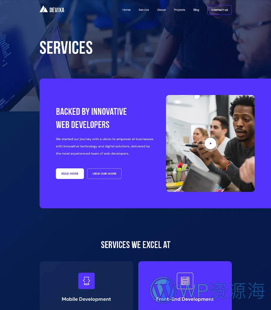 快速建站Elementor网站模板_一键导入快速建站插图4-WP资源海 Devixa Services Page