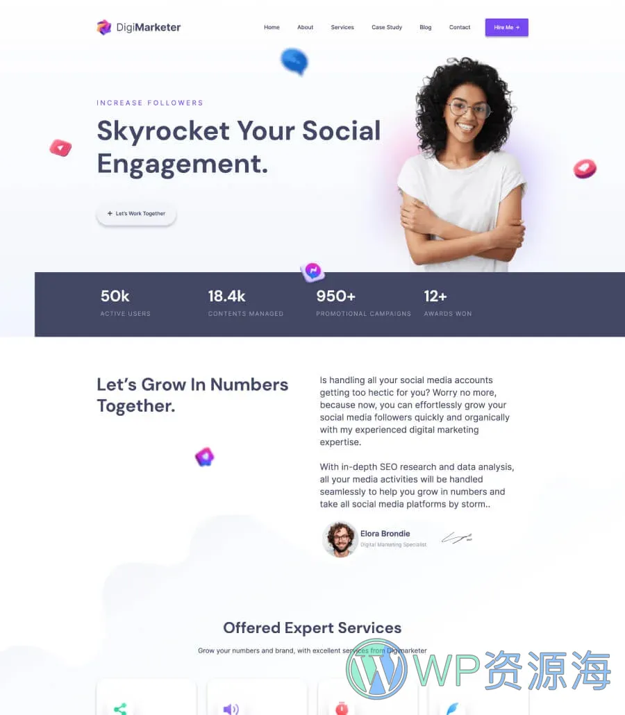 DigiMarketer Landing Page For Gutenberg