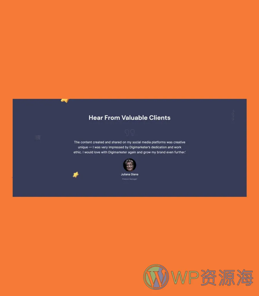 DigiMarketer Testimonial Section For Gutenberg
