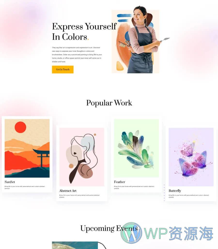 Acrylic Landing Page For Gutenberg