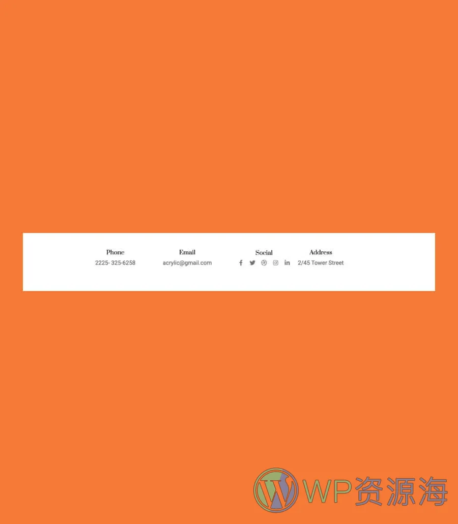 Acrylic Footer Section For Gutenberg