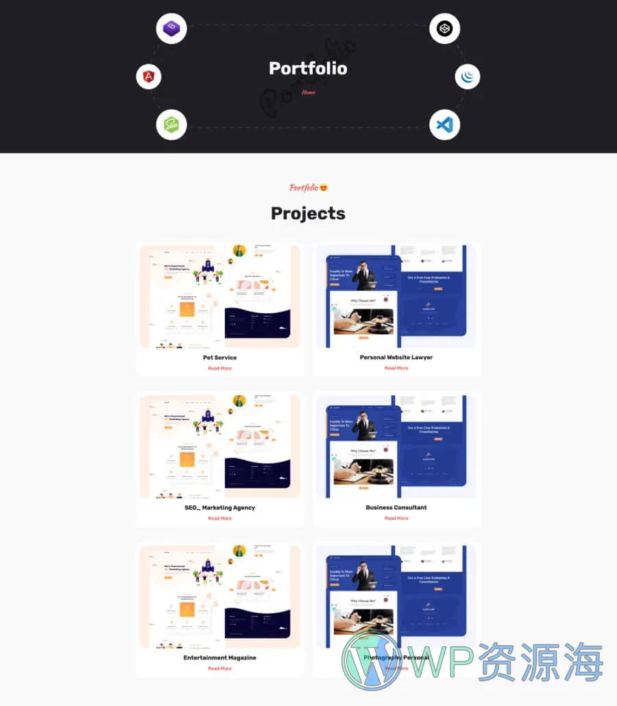 Web 开发者个人Gutenberg网站模板_一键导入快速建站插图5-WP资源海 Michiel Portfolio Page For Gutenberg